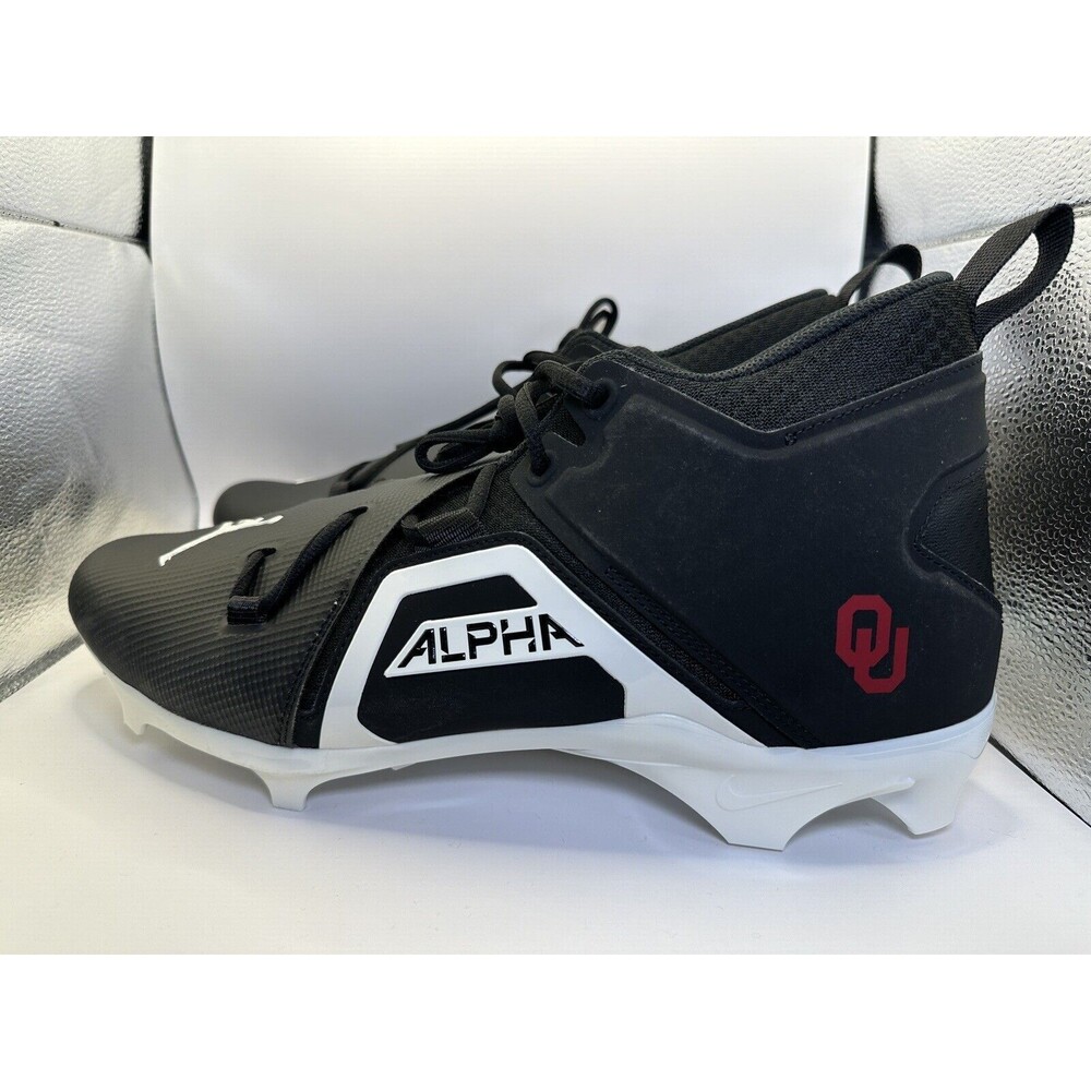 NIKE ALPHA MENACE PRO Oklahoma OU FOOTBALL CLEATS DH3368-004 Men SZ 15 New RARE
